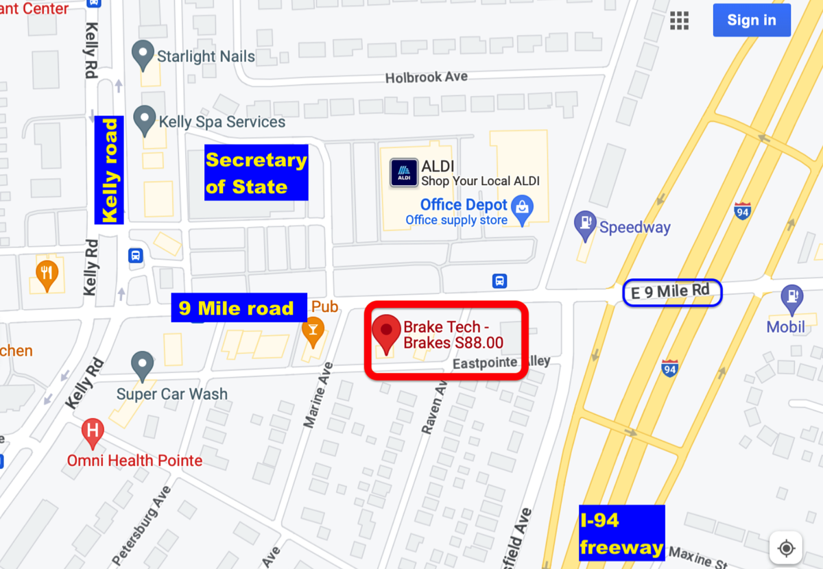 map roseville brake tech